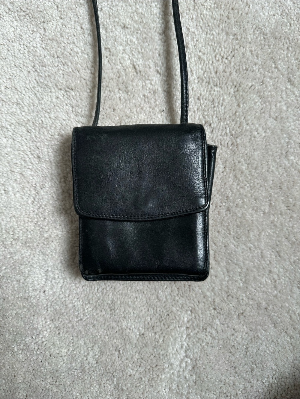 Derek Alexander Black Leather Crossbody Bag